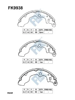 Brake Shoe Set (FK9938)