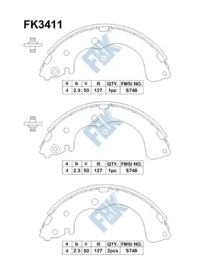 Brake Shoe Set (FK3411)