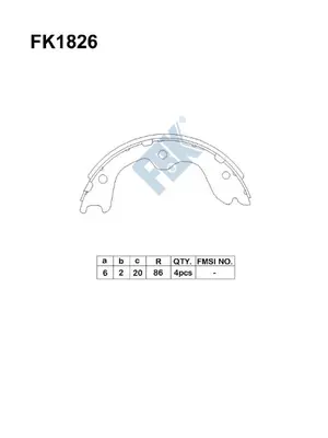 Brake Shoe Set, parking brake (FK1826)