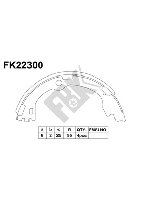 Brake Shoe Set, parking brake (FK22300)