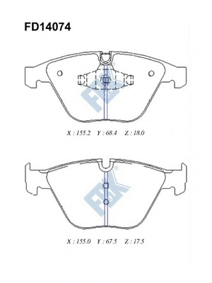 Brake Pad Set, disc brake (FD14074)