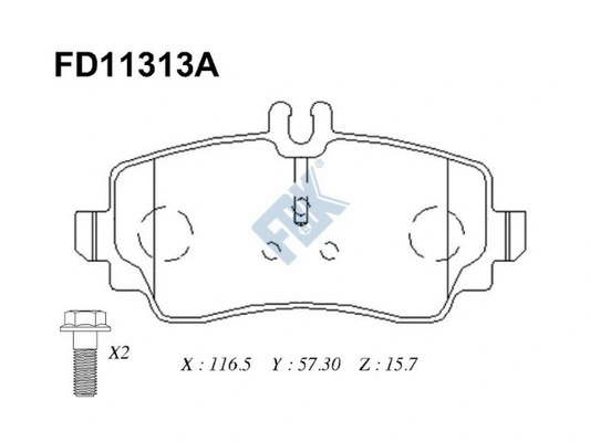 Brake Pad Set, disc brake (FD11313A)