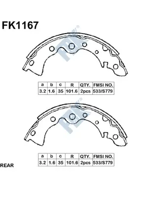 Brake Shoe Set (FK1167)