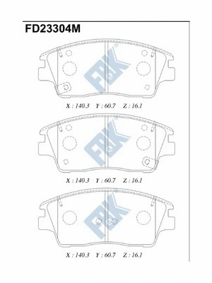 Brake Pad Set, disc brake (FD23304M)