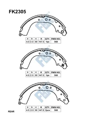 Brake Shoe Set (FK2305)
