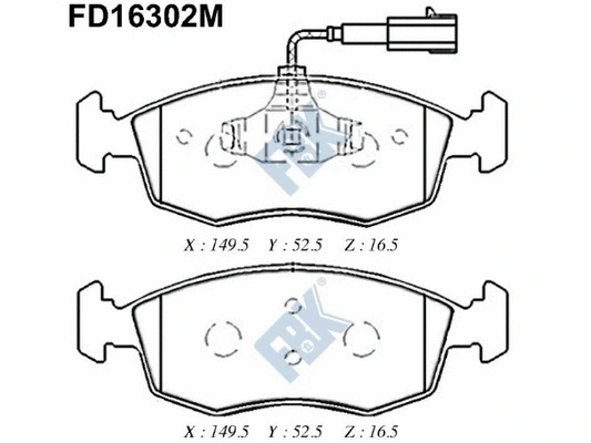Brake Pad Set, disc brake (FD16302M)