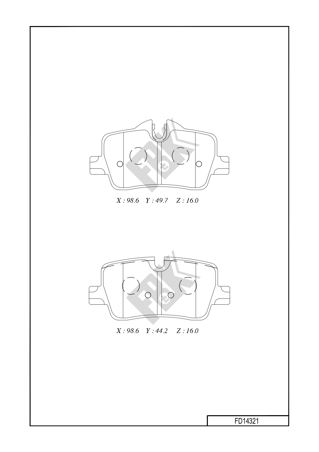 Brake Pad Set, disc brake (FD14321)