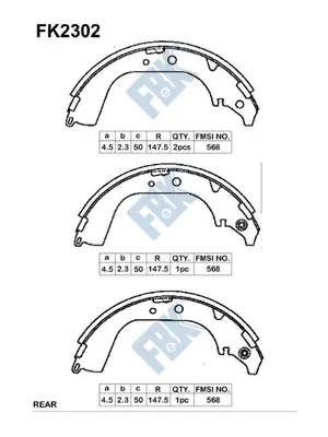 Brake Shoe Set (FK2302)
