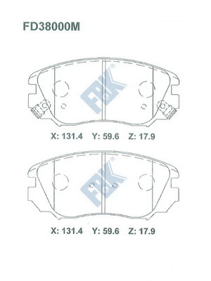 Brake Pad Set, disc brake (FD38000M)
