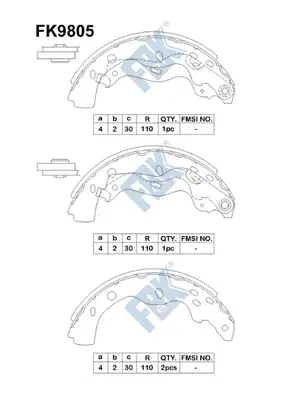 Brake Shoe Set (FK9805)