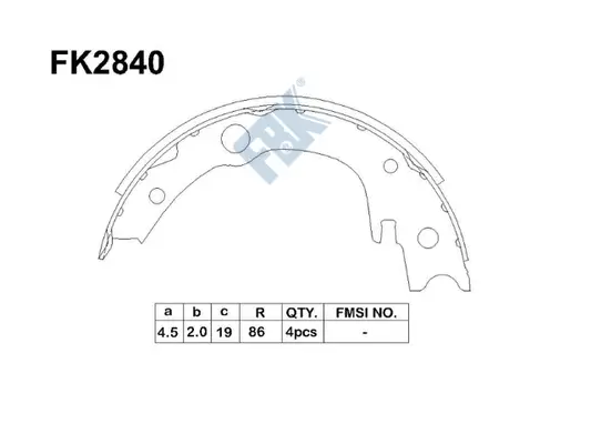 Brake Shoe Set, parking brake (FK2840)