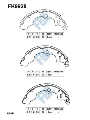 Brake Shoe Set (FK9928)