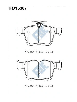 Brake Pad Set, disc brake (FD15307)
