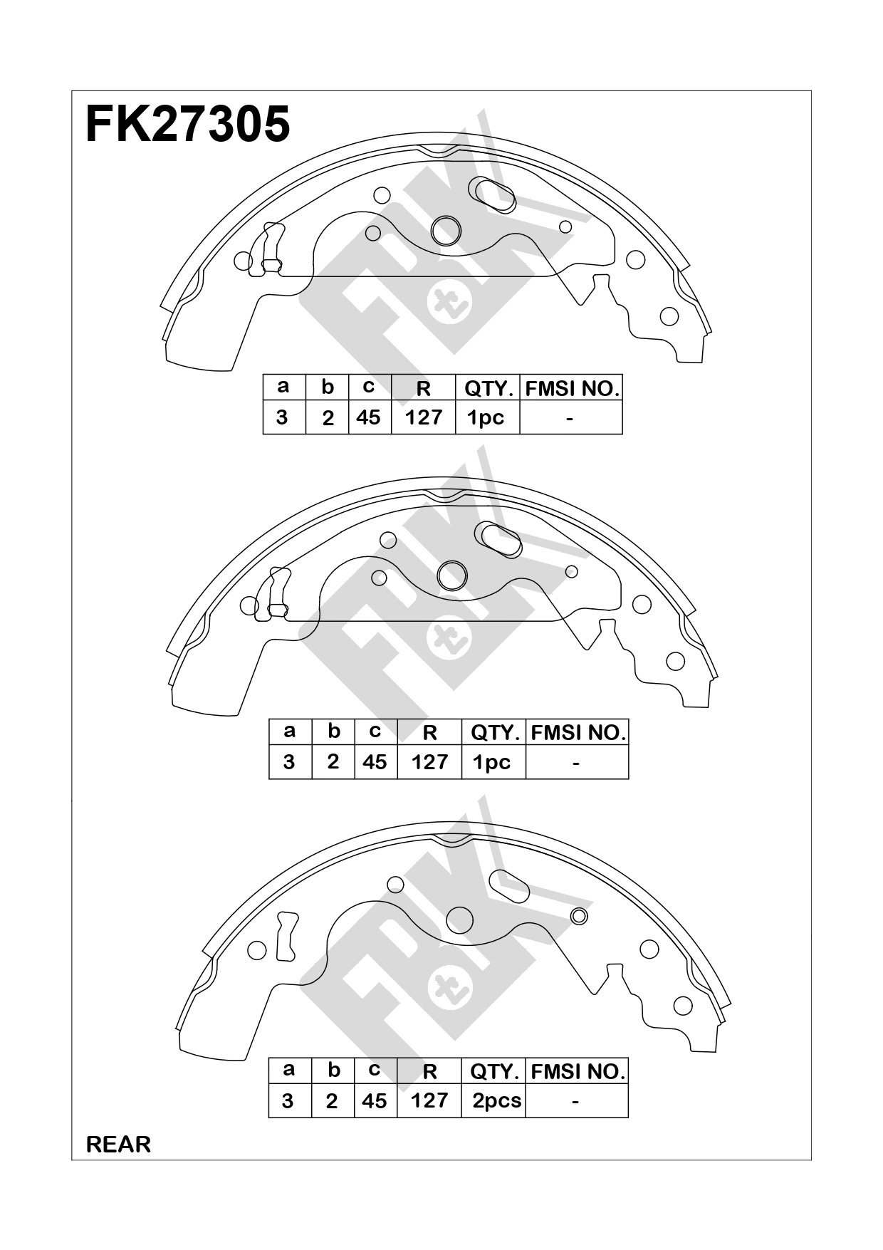 Brake Shoe Set (FK27305)