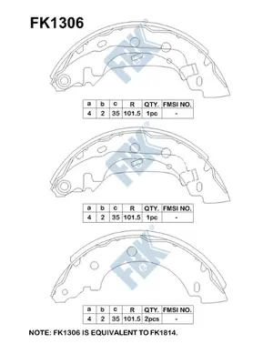 Brake Shoe Set (FK1306)