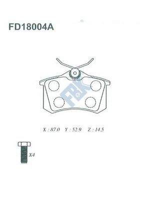 Brake Pad Set, disc brake (FD18004A)