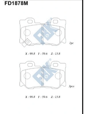 Brake Pad Set, disc brake (FD1878M)