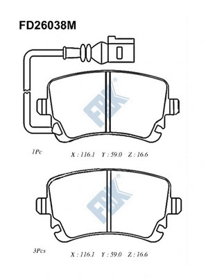 Brake Pad Set, disc brake (FD26038M)
