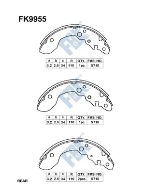 Brake Shoe Set (FK9955)