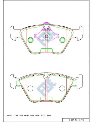 Brake Pad Set, disc brake (FD14017S)