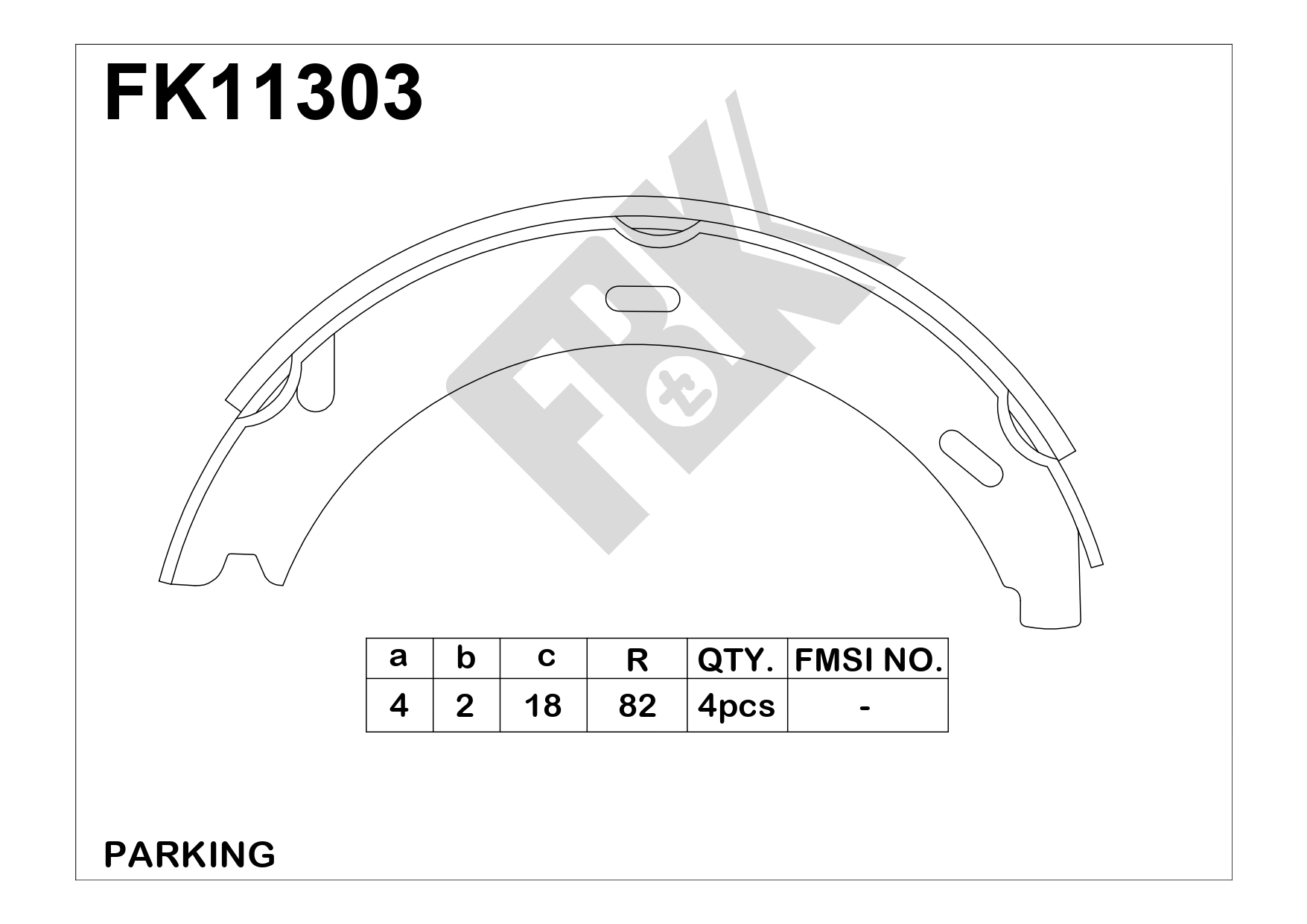 Brake Shoe Set, parking brake (FK11303)