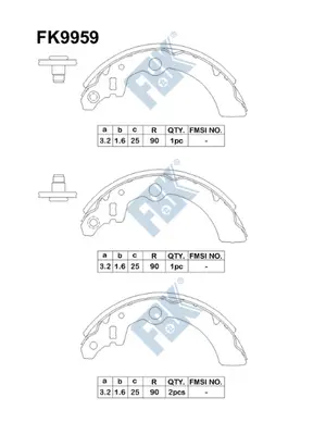 Brake Shoe Set (FK9959)