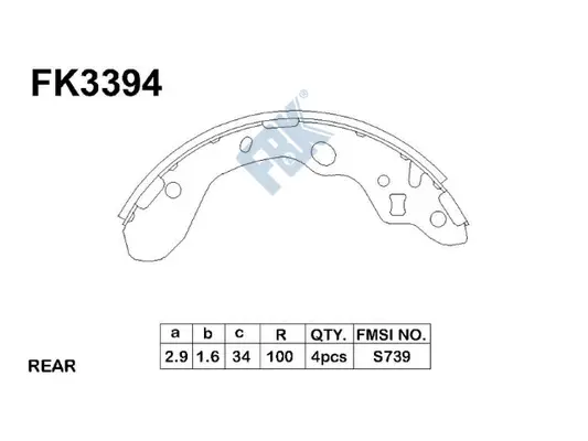 Brake Shoe Set (FK3394)