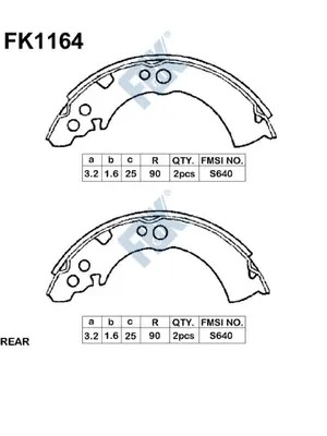 Brake Shoe Set (FK1164)