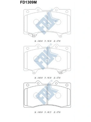 Brake Pad Set, disc brake (FD1309M)