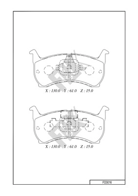Brake Pad Set, disc brake (FD3016)