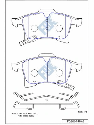 Brake Pad Set, disc brake (FD20014MAS)