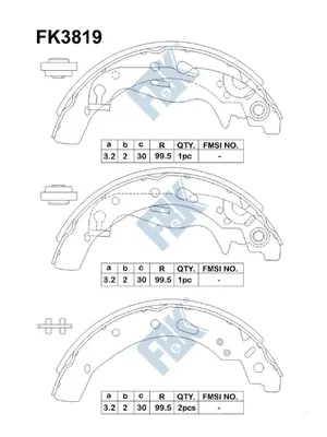 Brake Shoe Set (FK3819)