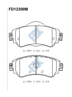 Brake Pad Set, disc brake (FD12300M)