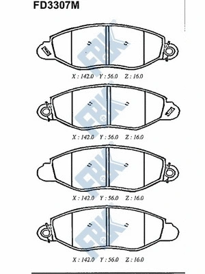 Brake Pad Set, disc brake (FD3307M)