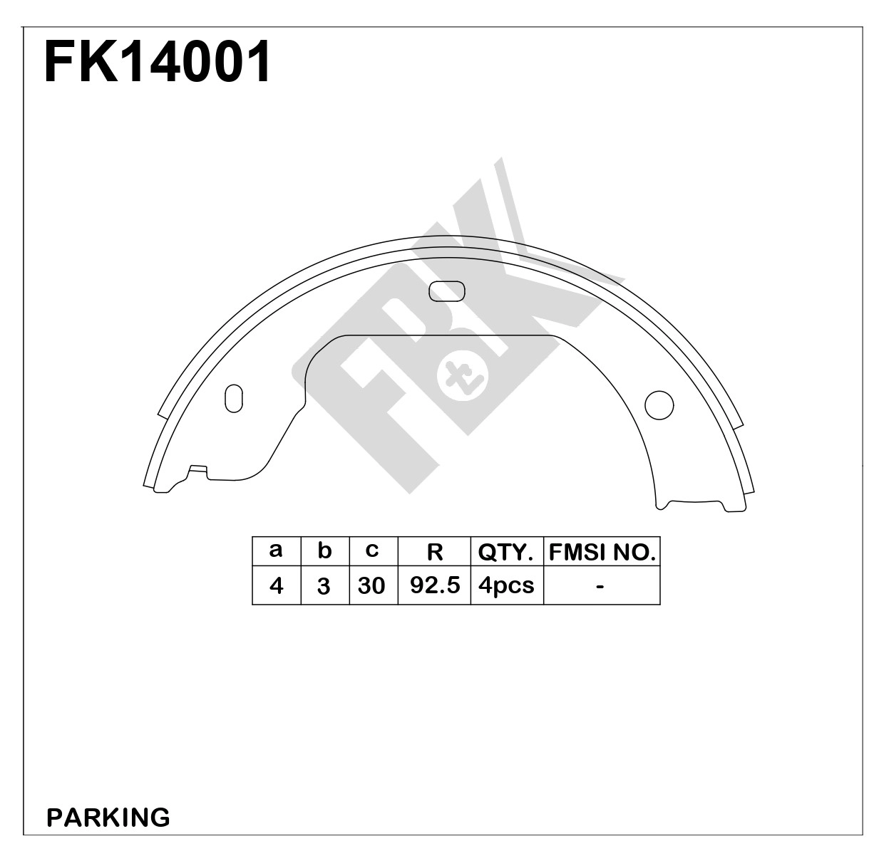 Brake Shoe Set, parking brake (FK14001)