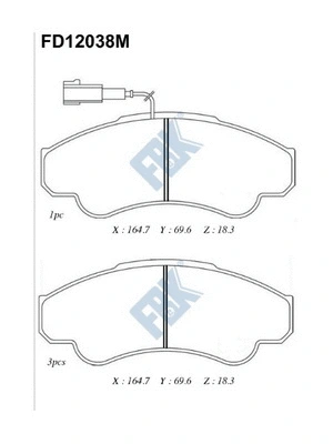 Brake Pad Set, disc brake (FD12038M)