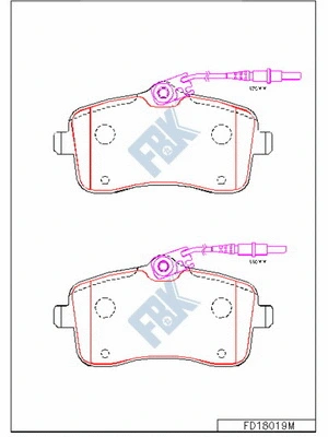 Brake Pad Set, disc brake (FD18019M)