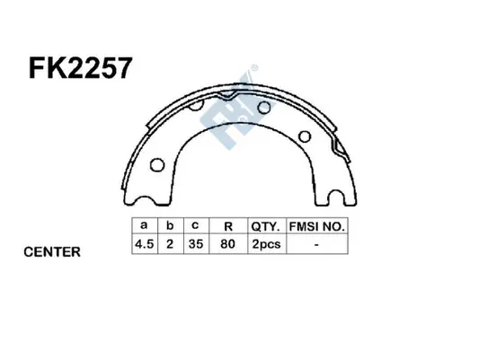 Brake Shoe Set, parking brake (FK2257)