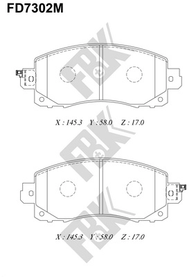 Brake Pad Set, disc brake (FD7302M)