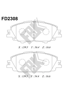 Brake Pad Set, disc brake (FD2308)