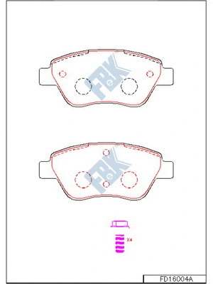 Brake Pad Set, disc brake (FD16004A)