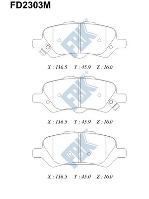 Brake Pad Set, disc brake (FD2303M)