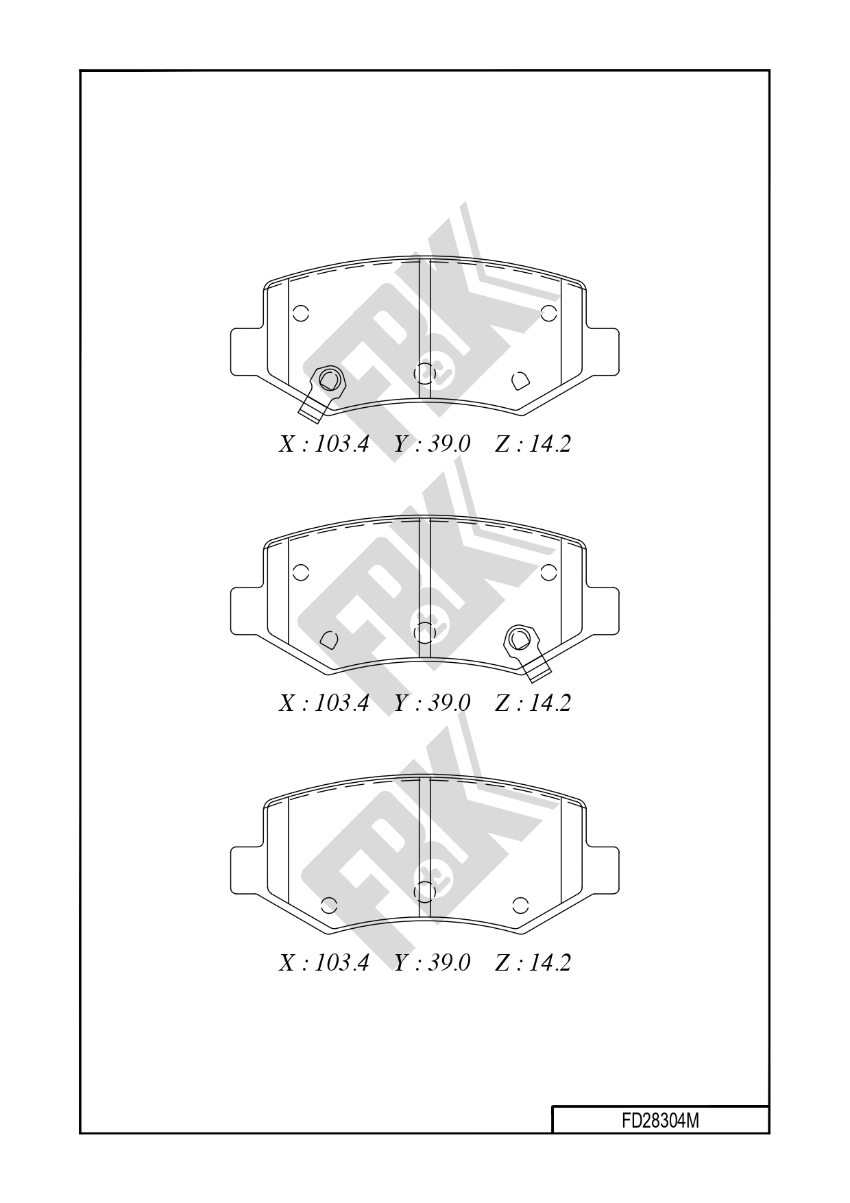 Brake Pad Set, disc brake (FD28304M)