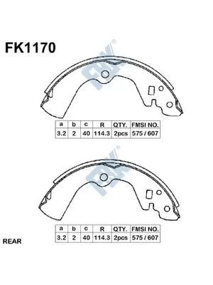 Brake Shoe Set (FK1174)