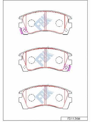Brake Pad Set, disc brake (FD1136M)