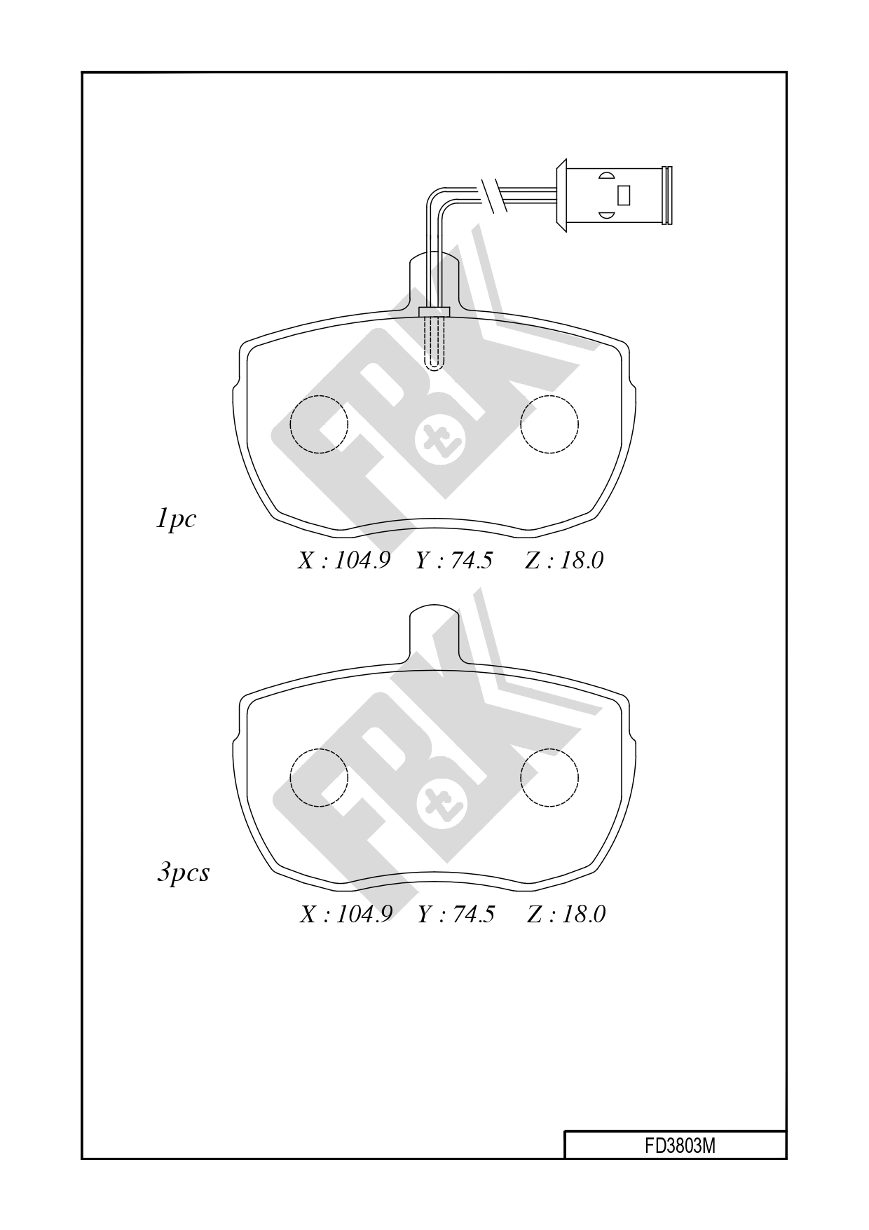 Brake Pad Set, disc brake (FD3803M)