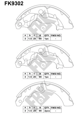 Brake Shoe Set, parking brake (FK9302)