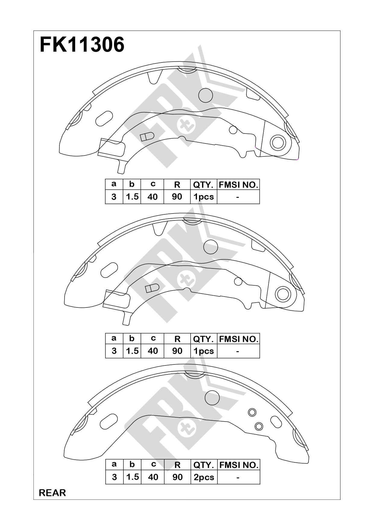 Brake Shoe Set (FK11306)
