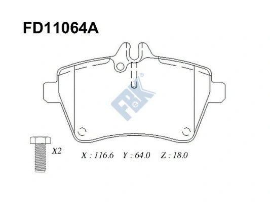 Brake Pad Set, disc brake (FD11064A)