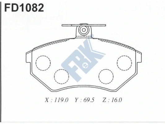 Brake Pad Set, disc brake (FD1082)